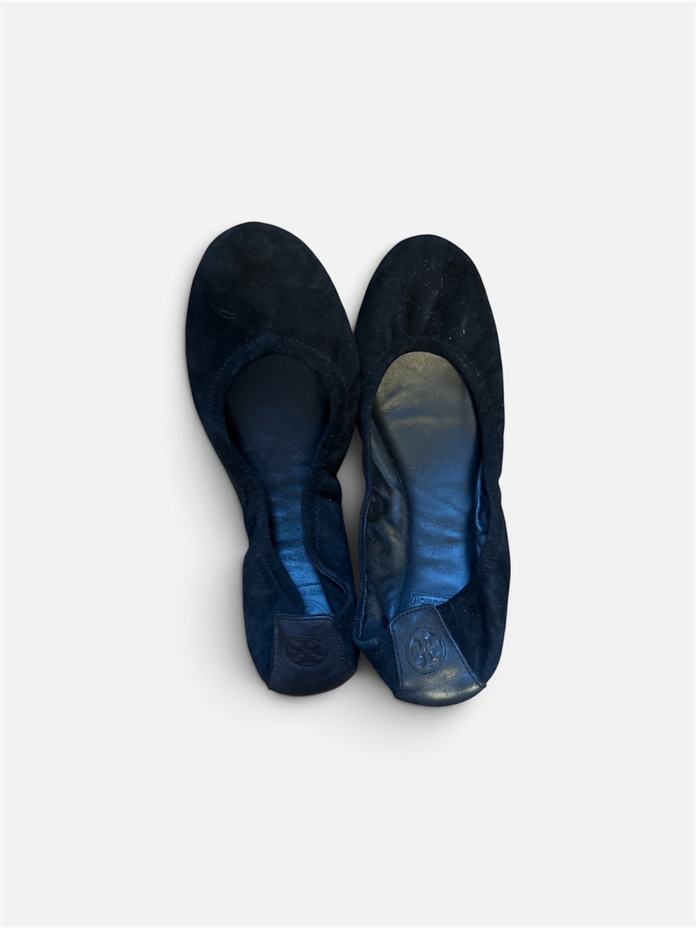 Tory Burch Black Suede Foldable Ballet Flats